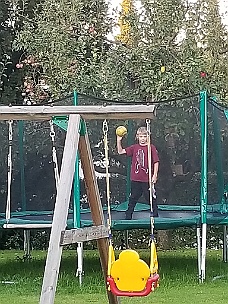 20180920_185004 Thomas Finds Trampoline And Soccer Ball